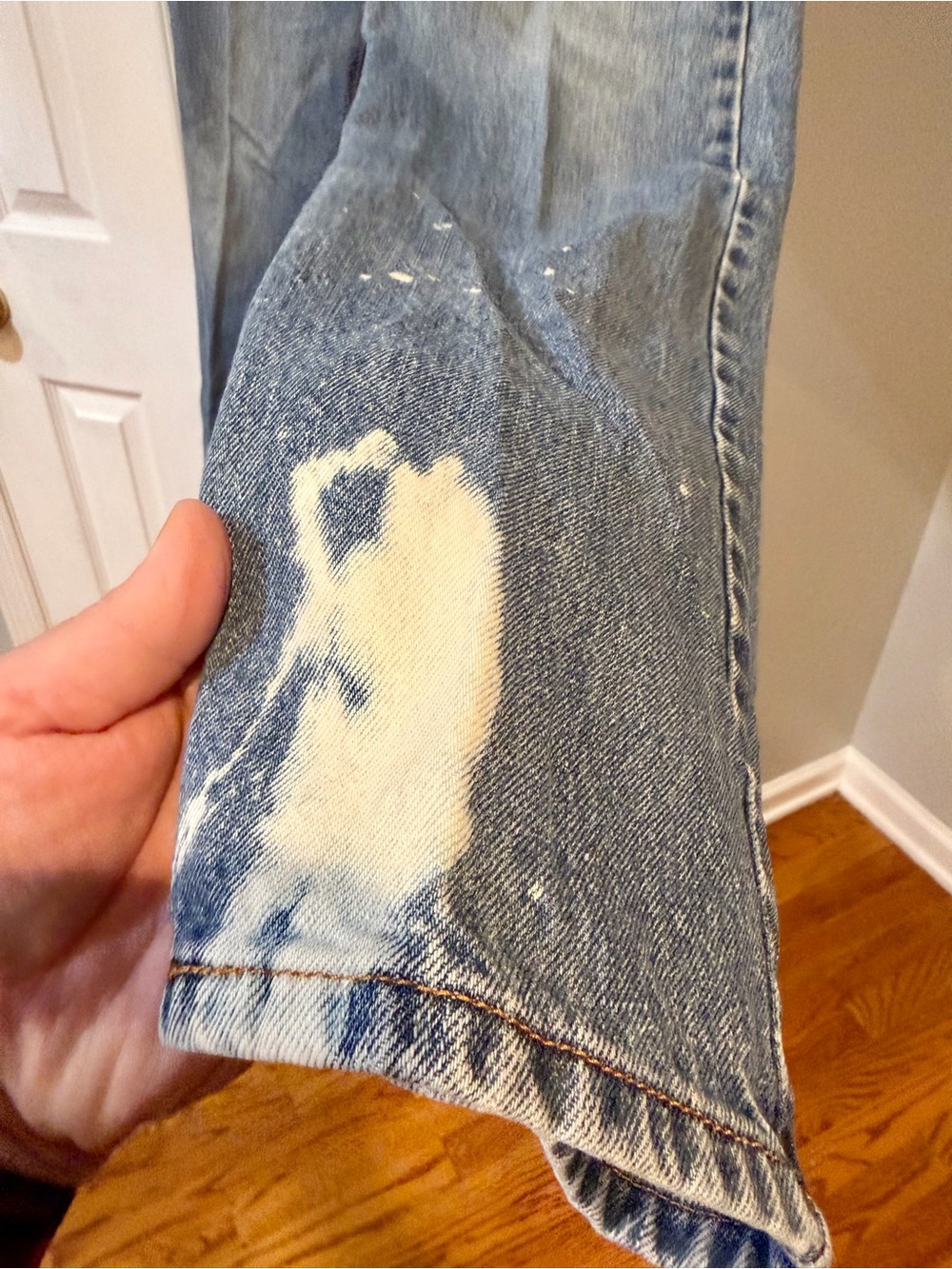 VTG Y2K Levis 505 Jeans Mens 32x32 Light Blue Distressed Straight Leg Red Tab - Picture 9 of 16